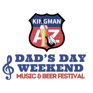 Kingman, AZ Dad's Day Weekend Music & Beer Festival logo with guitar, beer, and a treble clef.