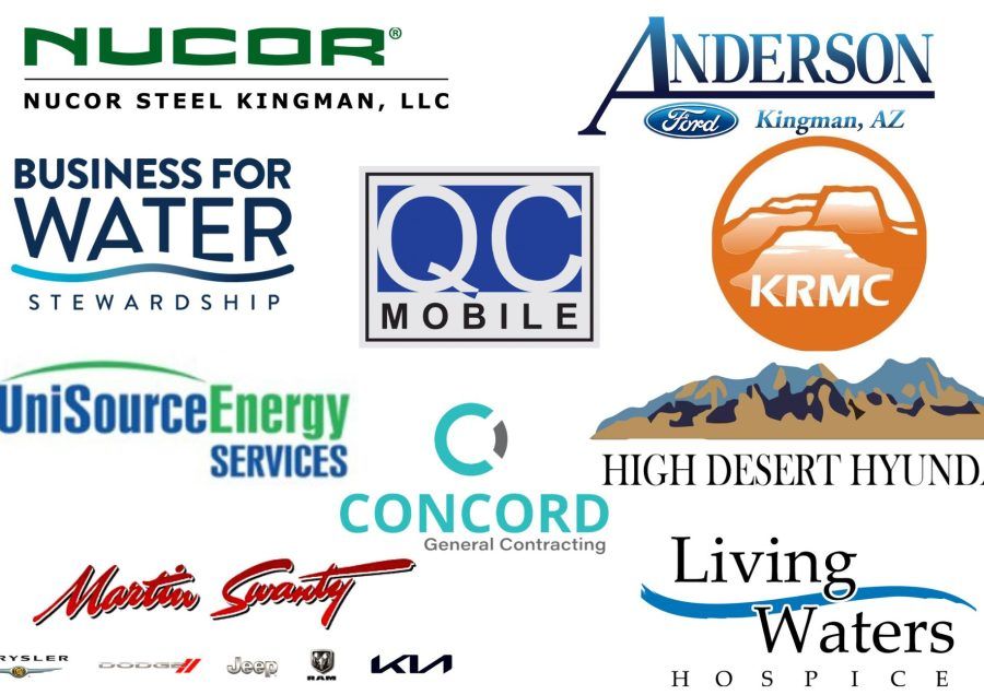 Logos of various businesses, including Nucor Steel, Anderson Ford, and KRMC.