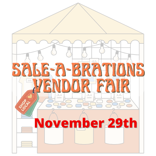 Vendor fair flyer: tan stall with 