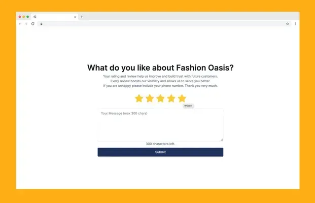 Screenshot of a webpage asking