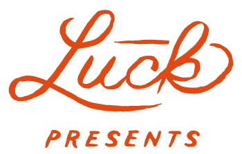A logo for luck presents is shown on a white background