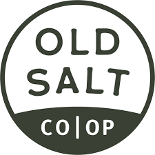 The logo for old salt coop is a circle with the words `` old salt coop '' written inside of it.