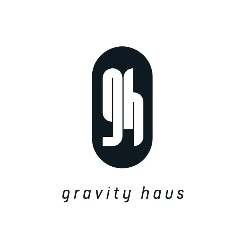A logo for a company called gravity haus