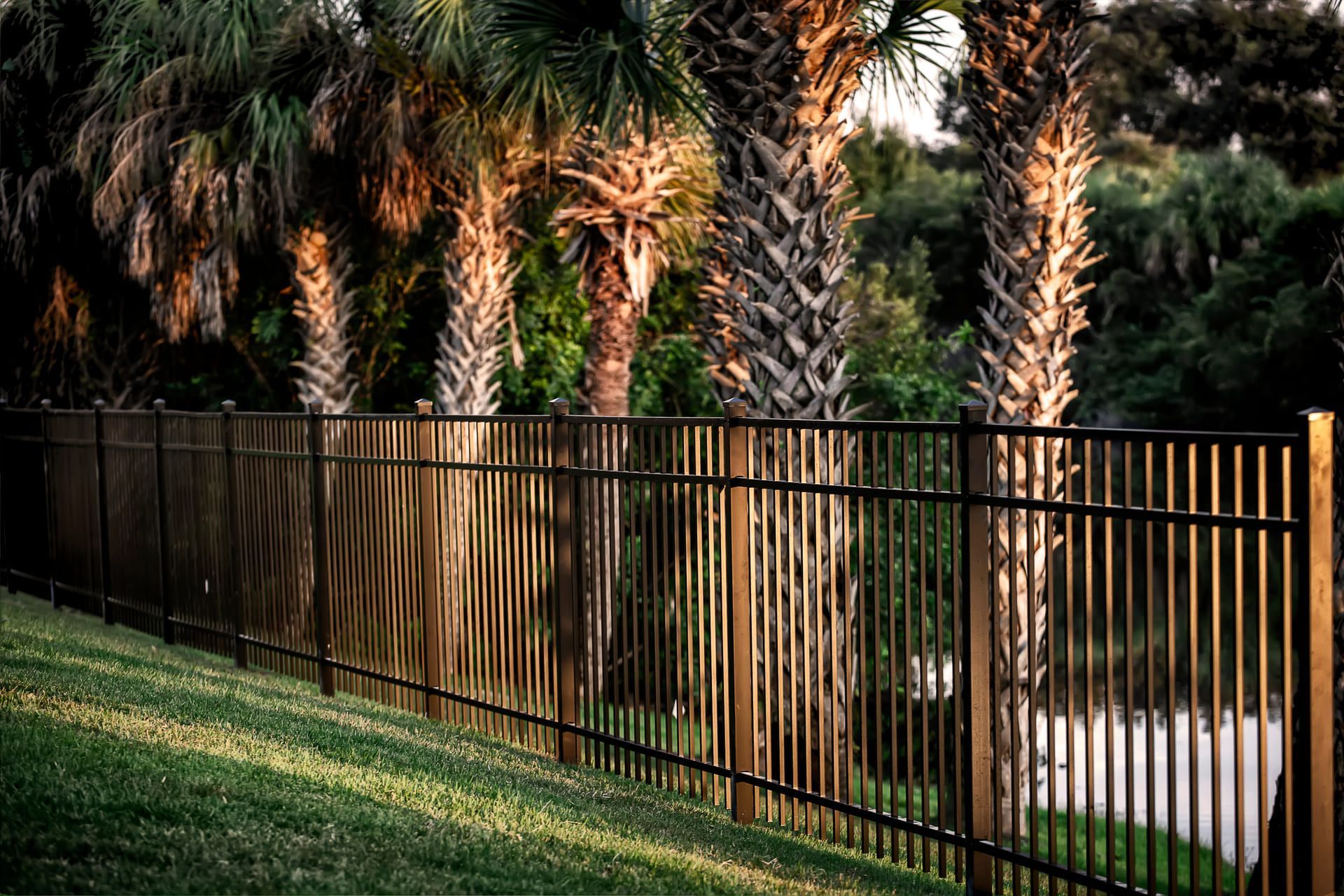 Aluminum Fence at sunset