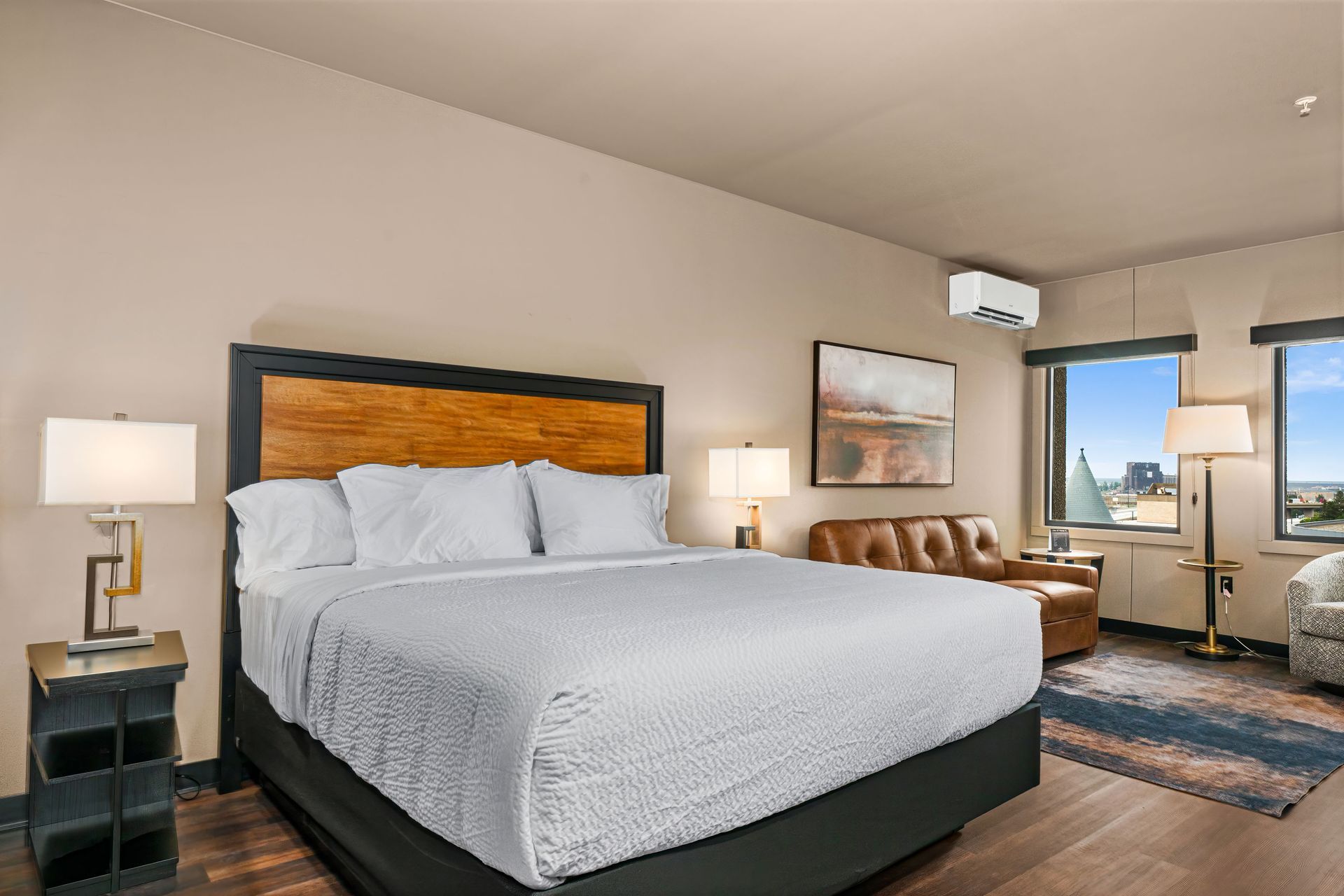 City View - Partial Lake View Studio Suites Bedroom in Downtown Duluth, MN
