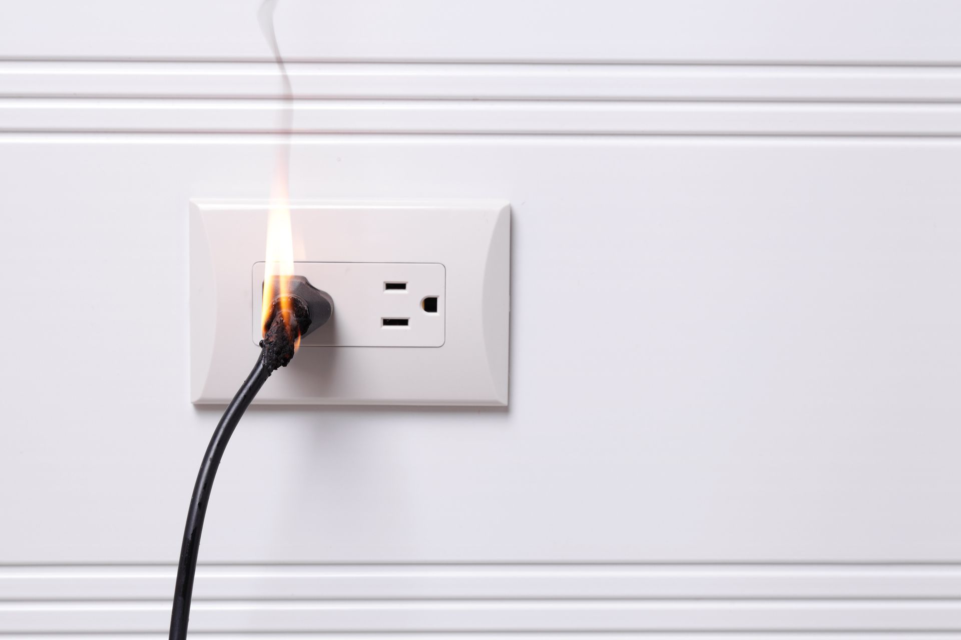 Electrical outlet fire.