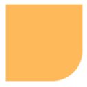Orange square with a rounded corner.