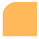 Orange square with rounded top-left corner.