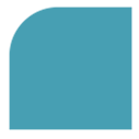 Blue square with a rounded top-left corner.