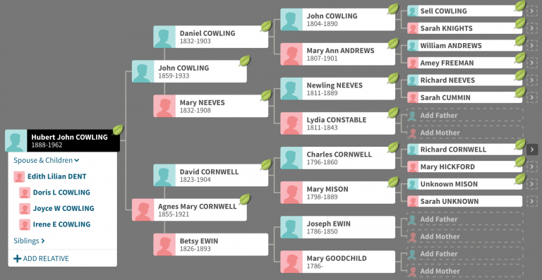 Example Ancestry Family Tree