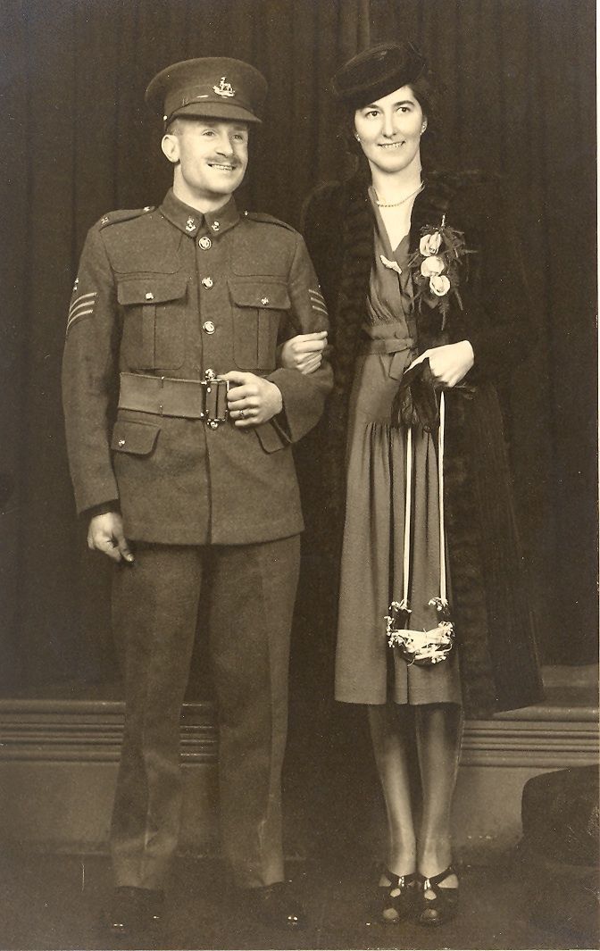 George Hollings Jenkins and Winifred May Hopkins, marriage, 1939 (original photo)