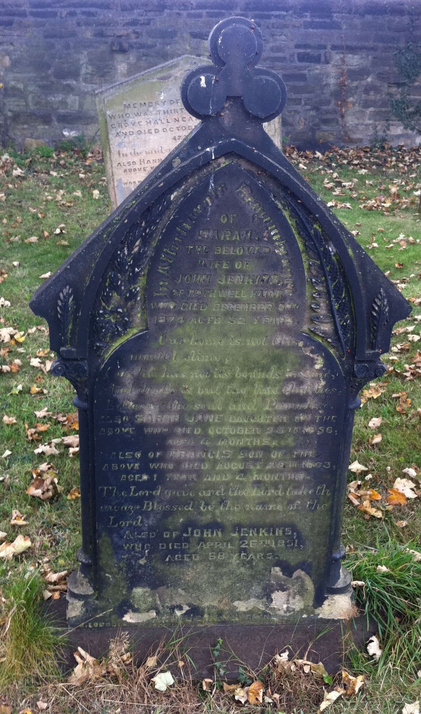 The grave of John & Sarah Jenkins in Lofthouse, West Yorkshire