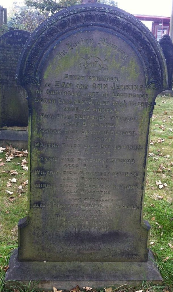 The children of Sam & Ann Jenkins, gravestone at Lofthouse, West Yorkshire