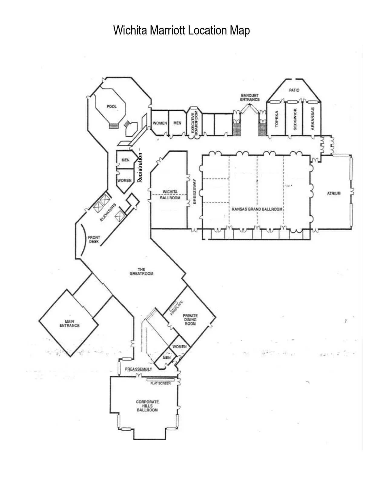 Floor plan of a building, labeled 