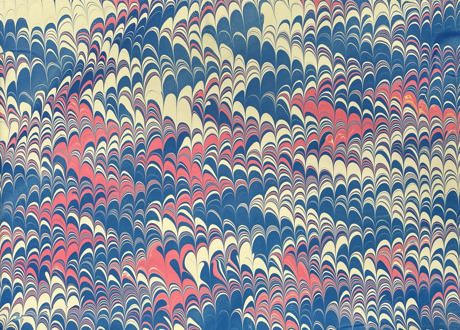 Cascade marble design in pink and blue.