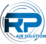 A logo for a company called rp air solution.