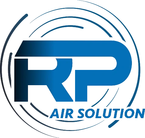 A logo for a company called rp air solution.