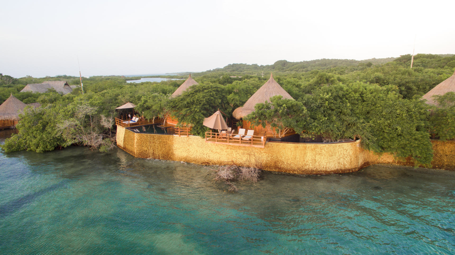 Vista panorámica de un bungalow 