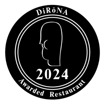 A black and white logo for an awarded restaurant in 2024.