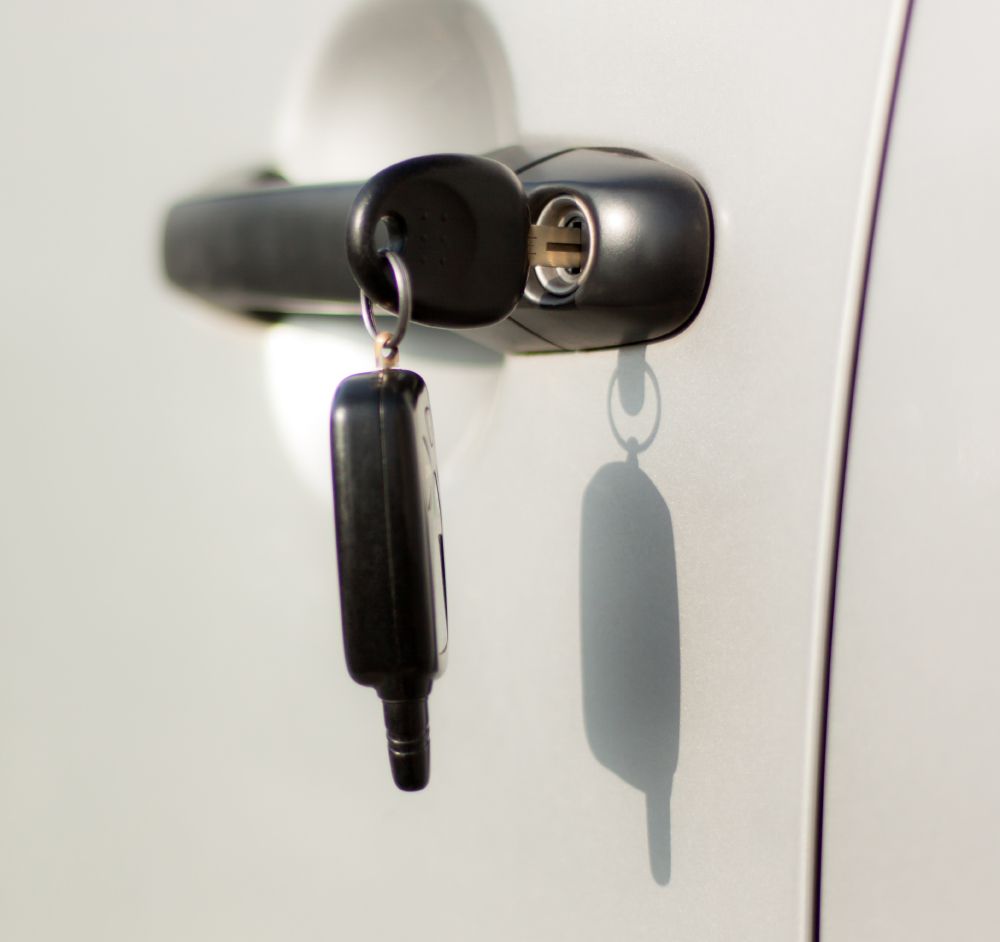 Close Up of a Car Door with a Key - Miramar, Florida - A Better Keyway Locksmith