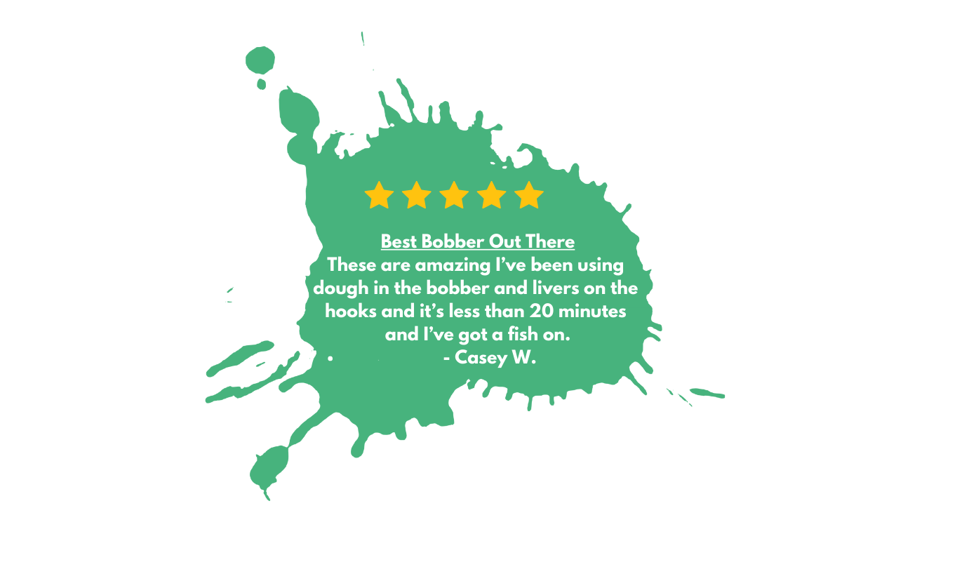 A green splash of paint with a review on it