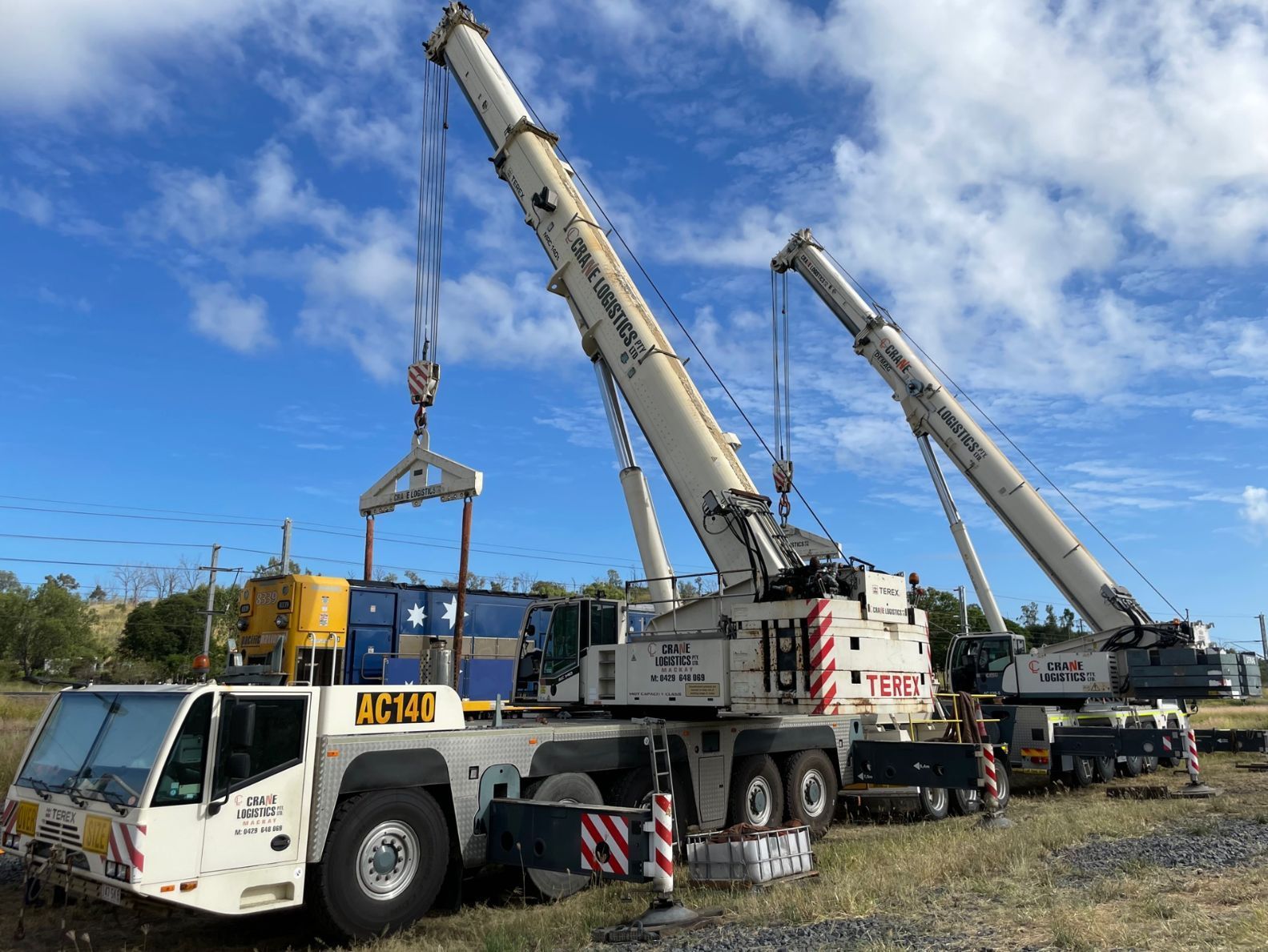 all terrain crane at a construction site