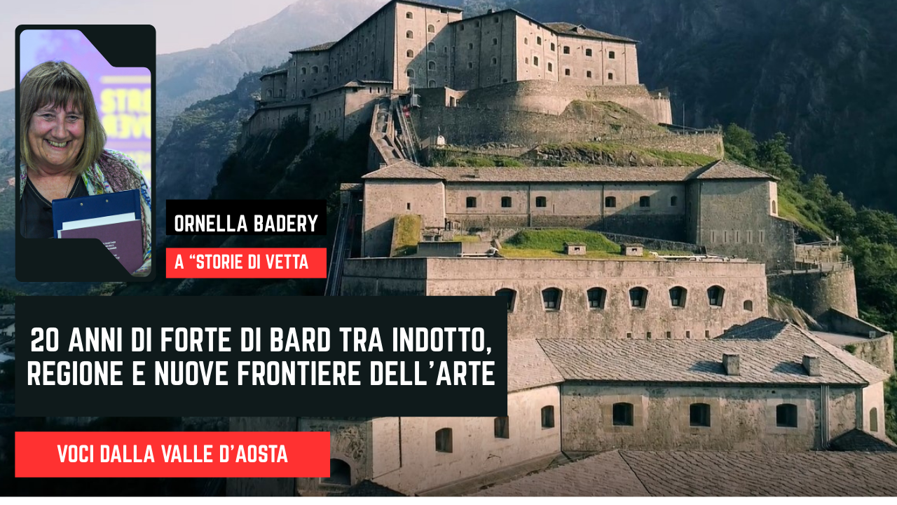 Ornella Badery, Presidente dell’Associazione Forte di Bard, ritratta in una cornice a forma di smart