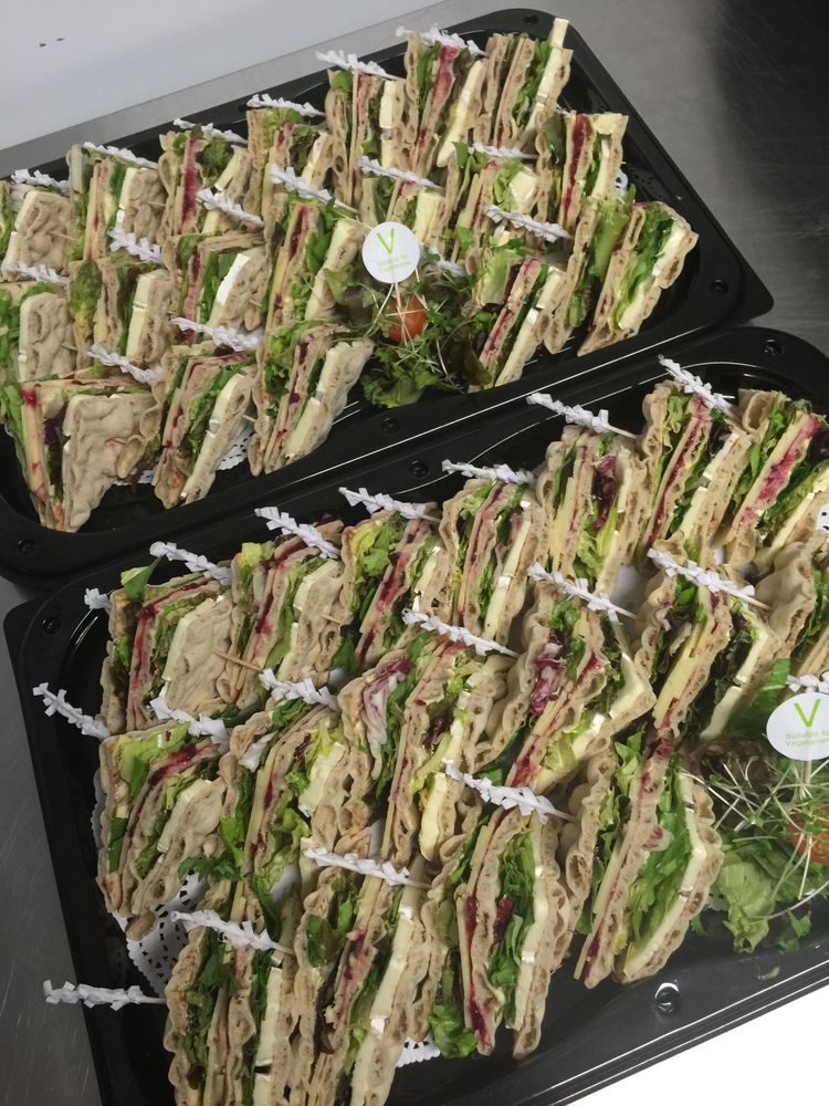 Plates of sandwiches