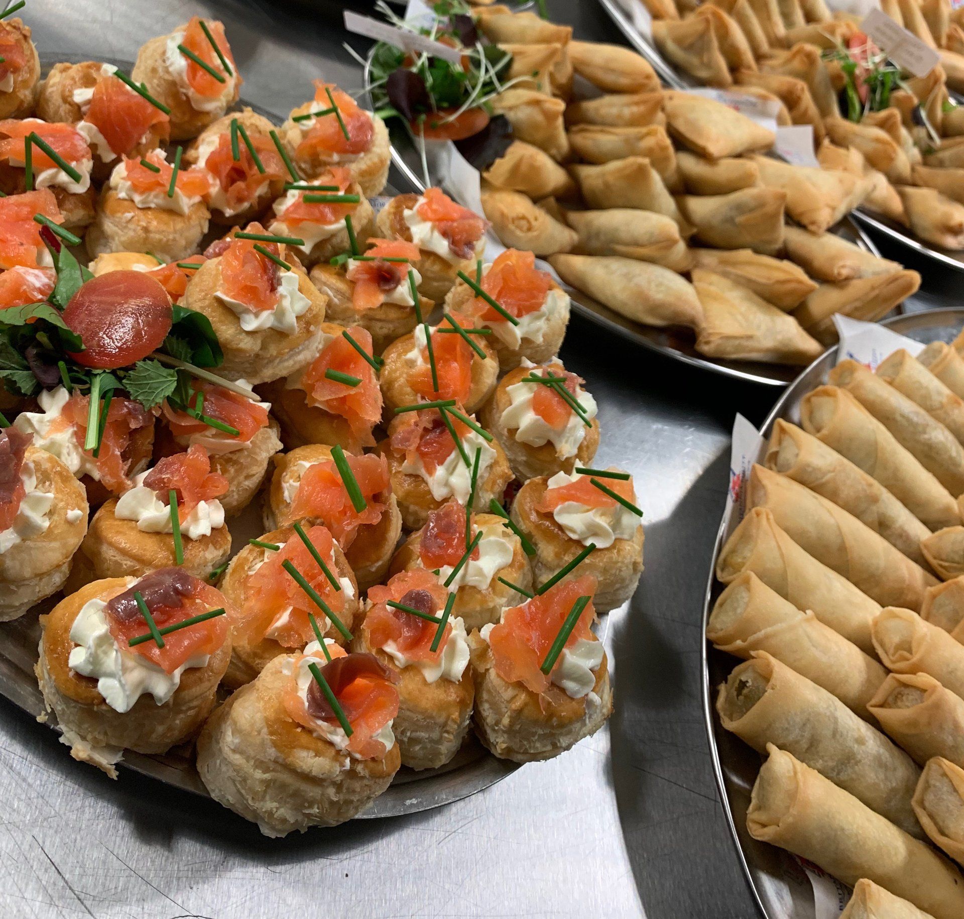 Scones and spring rolls