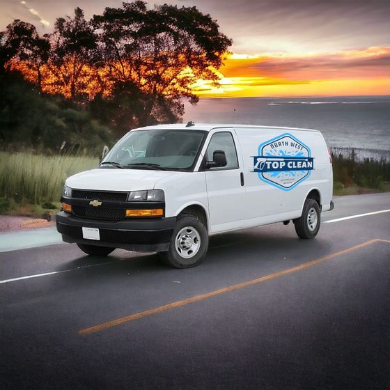 north west top clean work van with logo