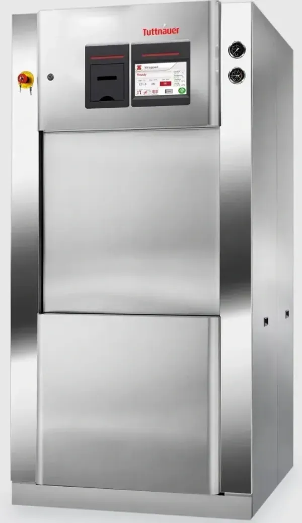 A large stainless steel machine with a touchscreen