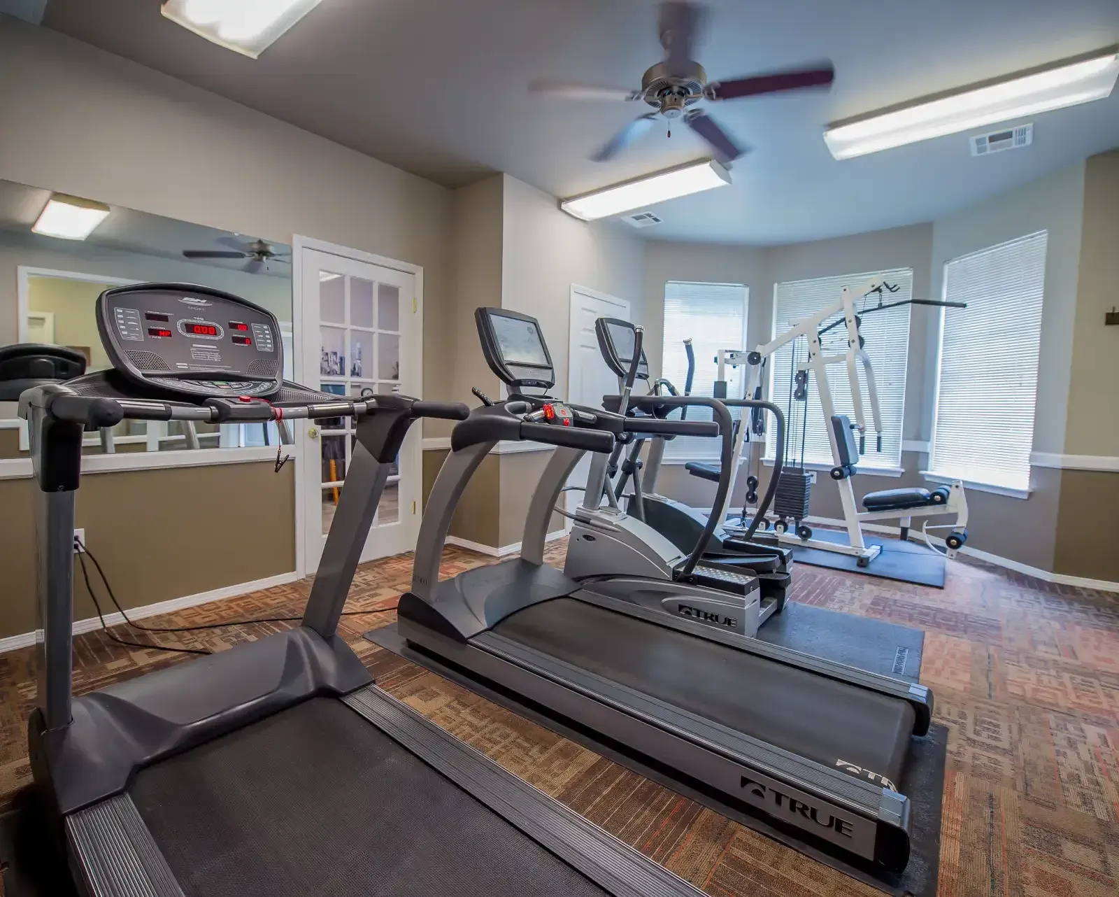 Fitness center with treadmills and exercise machines