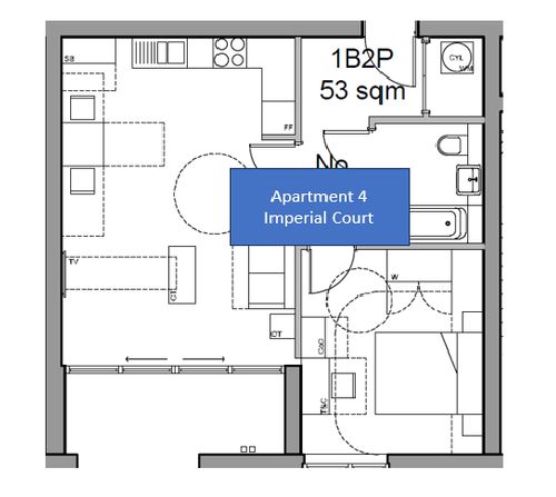 A floor plan for apartment 4 in imperial court