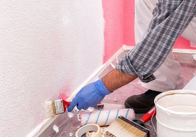 Man Painting The Drywall — Las Vegas, NV — G&S Painting & Drywall