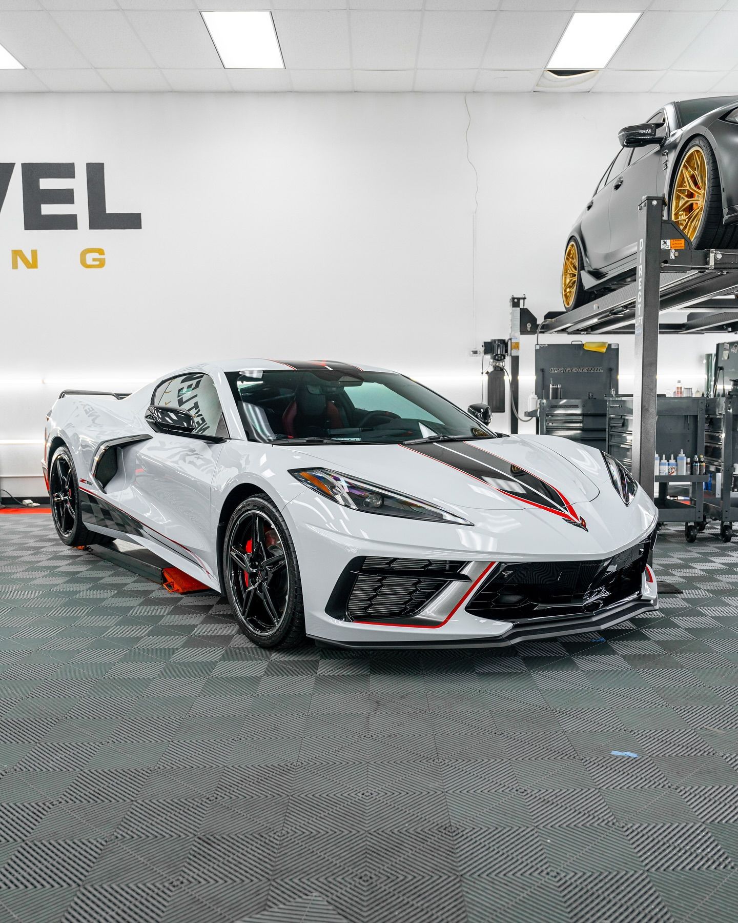 car with paint protection film inside the shop