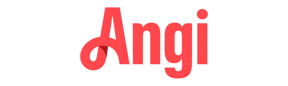 The word angi is written in red on a white background.