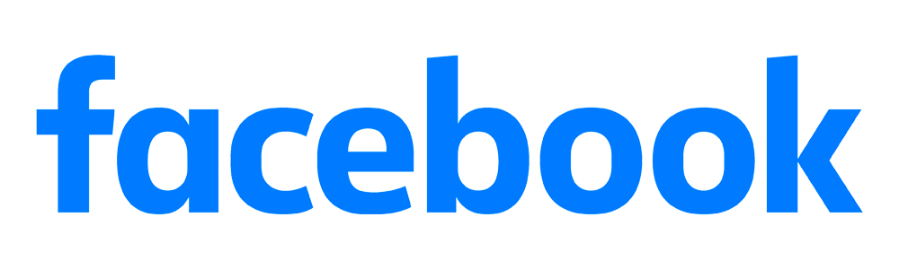 A blue facebook logo on a white background