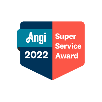 The logo for the angi super service award for 2022.