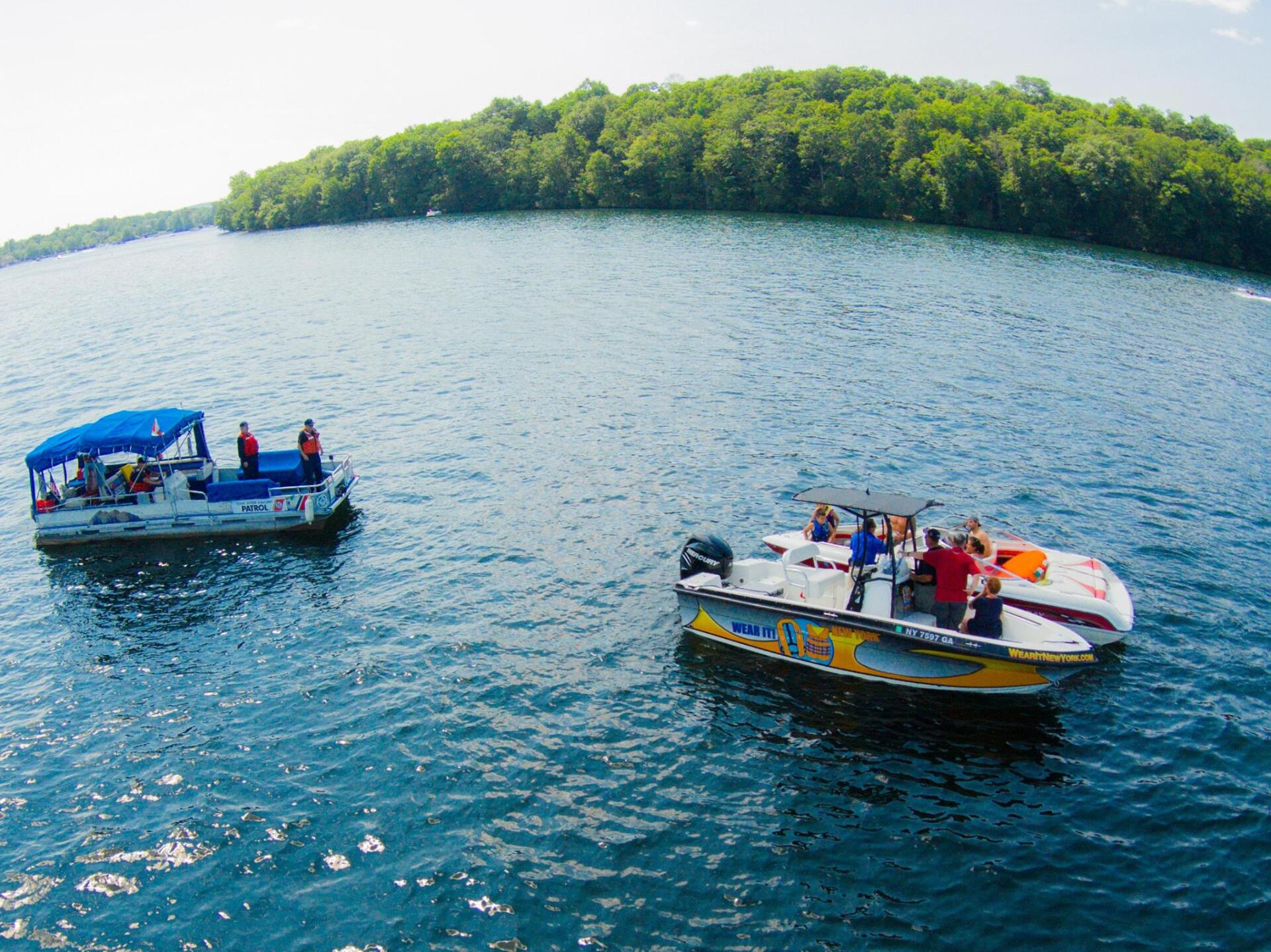 Guests Talking to Patrols — Mahopac, NY — Mahopac Marina