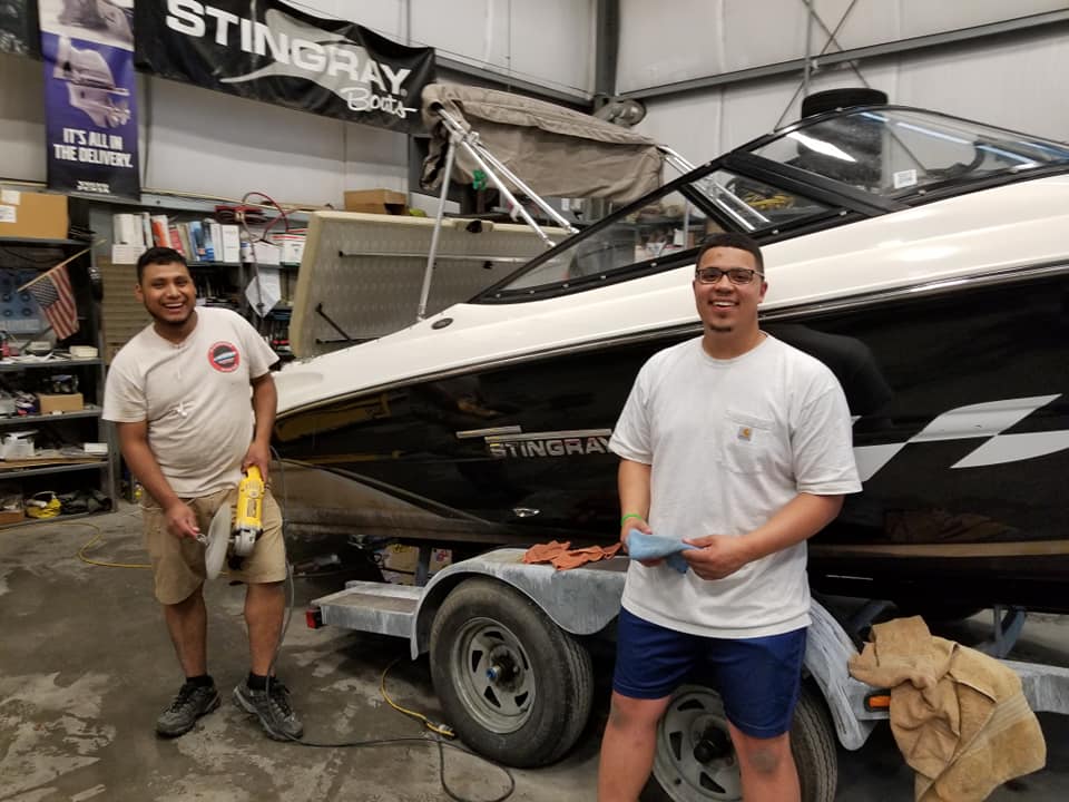 Workers Cleaning the Boat — Mahopac, NY — Mahopac Marina