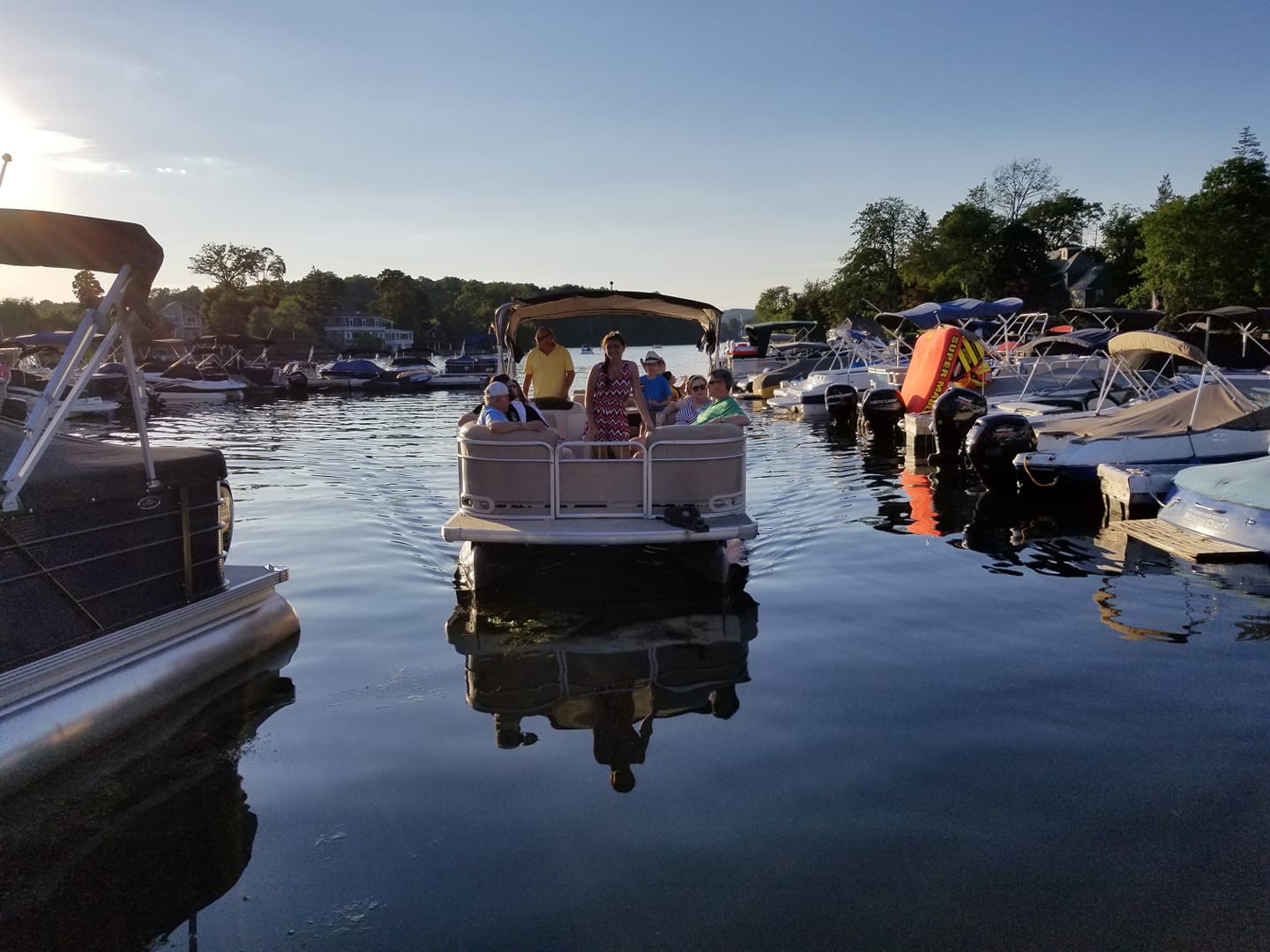Group of People on Boat — Mahopac, NY — Mahopac Marina