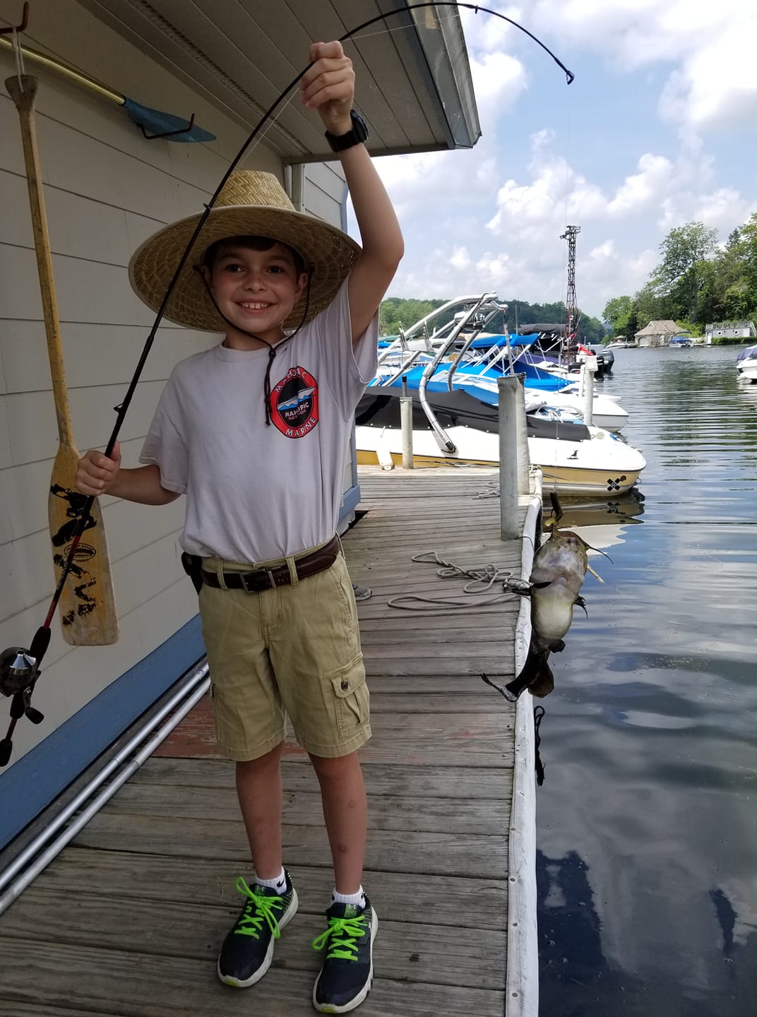 Kid Holding Fishing Rod — Mahopac, NY — Mahopac Marina