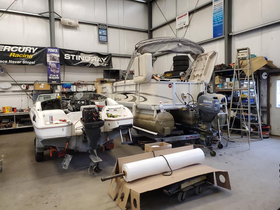 Boats in Repair Shop — Mahopac, NY — Mahopac Marina