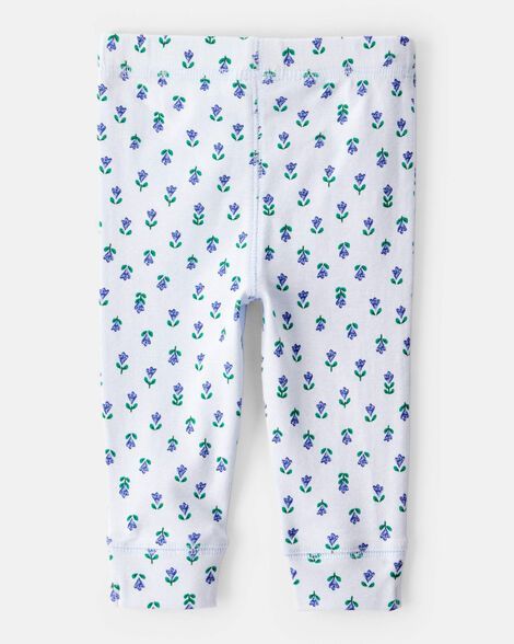 Pack de 2 pantalones florales para bebe - Gris/Celeste - Carter´s