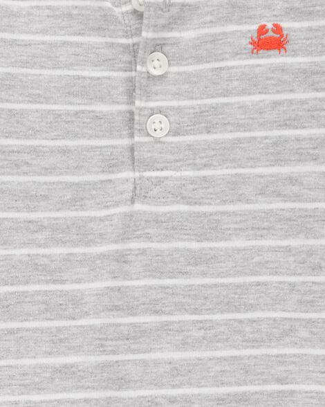 Conjunto de dos piezas - Body a rayas y pantalón corto Carter´s - Gris/Naranja