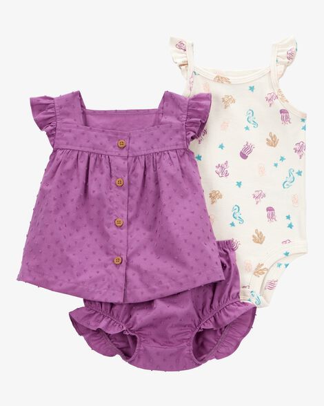 Conjunto de tres piezas Carter´s - Morado