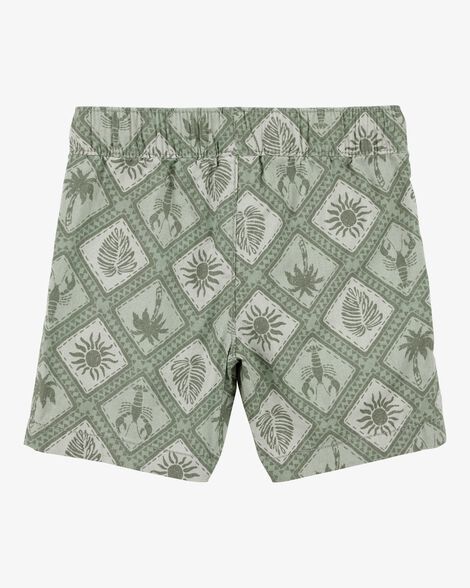 Pantalón corto para niño con cordon y estampado Carters - Verde