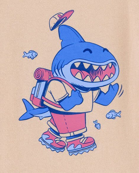 Remera  Carter´s con estampa Dume Shark - Caqui