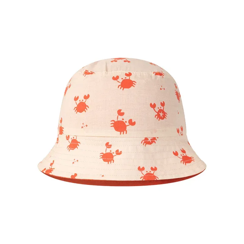 Gorro con protección UV Reversible - Beige/Rojo - Cangrejo
