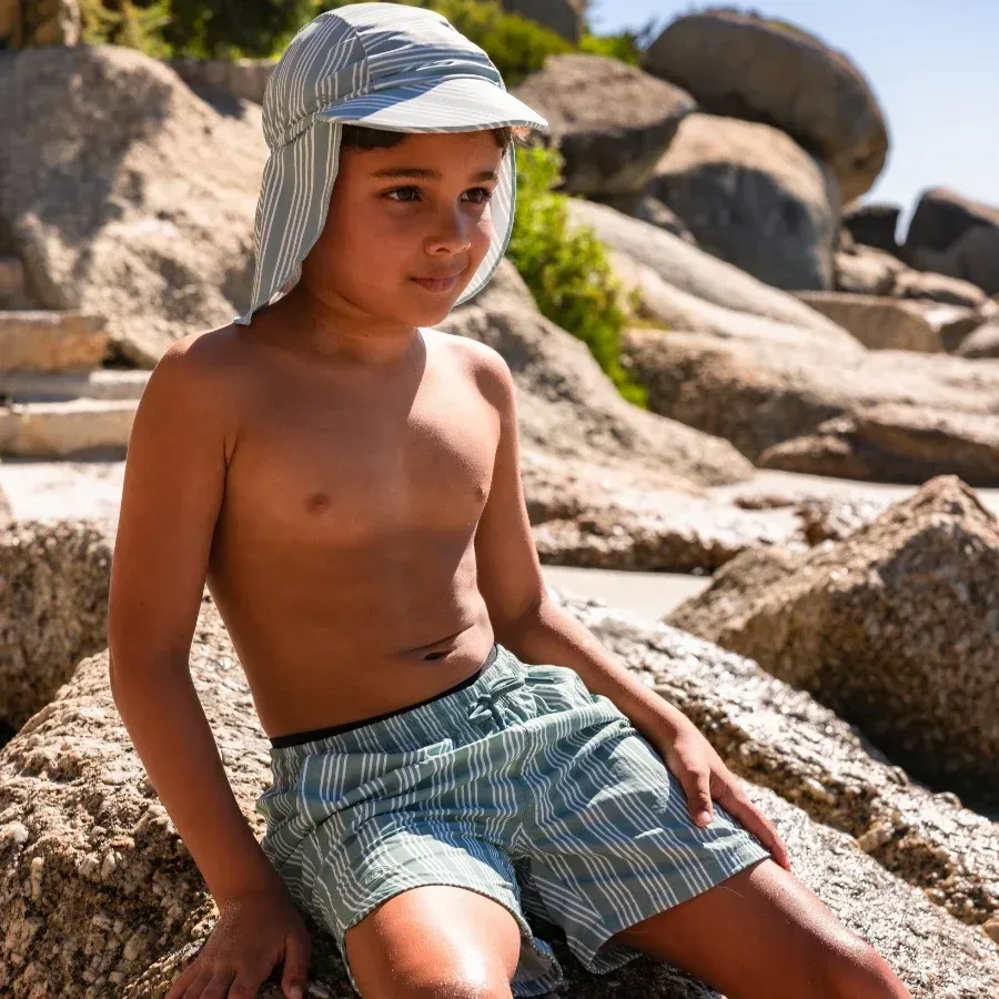 Shorts de baño Rayas Verdes